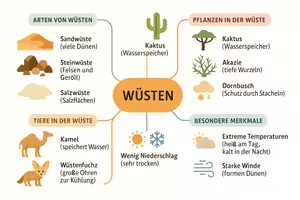 Vorschau - Arbeitsblätter - Lernposter + AB mit Fragen zum Thema "Wüste" + Lösungsblatt + Mindmap + Infografik - Seite 3