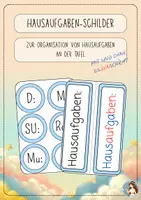 Vorschau - Lehrpläne/Lehrermaterial - Hausaufgaben-Schilder für die Tafel (blau) - Deckblatt