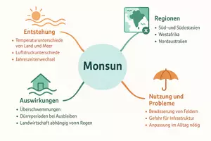 Vorschau - Arbeitsblätter - Lernposter + Arbeitsblätter zum Thema "Monsun" + Lösung & MP3 + Mindmap + Infografik - Seite 3