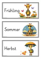 Vorschau - Poster - Tafelkalender Giraffenklasse 🦒 | Monate, Jahreszeiten & Wochentage in 4 Farben - Seite 2