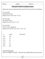 Vorschau - Arbeitsblätter - Prozentrechnung - komplette Einführung - Mathematik (5. - 6. Klasse) - Seite 3