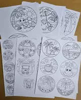Vorschau - Mal- und Bastelvorlagen - Sommer Mobilés Fensterbilder - Seite 1