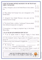 Vorschau - Arbeitsblätter - American immigrants: reading comprehension and grammar (Englisch) - Seite 3