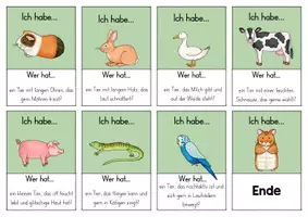 Vorschau - Bildkarten - Haus- und Nutztiere - Ich habe… Wer hat…? Lesespiel - Seite 3