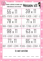 Aperçu - Apprentissages en autonomie - Jeu pour multiplier par 11 - Page 1