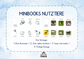Vorschau - Arbeitsblätter - Minibooks Nutztiere - 4 Vorlagen - Deckblatt