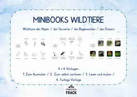 Vorschau - Arbeitsblätter - Minibooks Wildtiere - 16 Vorlagen zu 4 Lebensräumen - Deckblatt