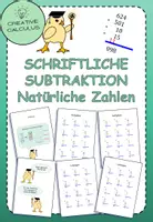 Vorschau - Arbeitsblätter - Schriftliche Subtraktion Ganze Zahlen - Deckblatt