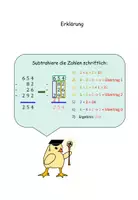 Vorschau - Arbeitsblätter - Schriftliche Subtraktion Ganze Zahlen - Seite 1