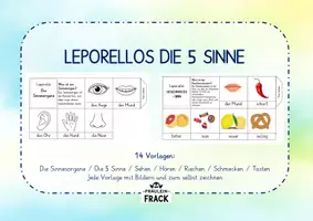 Vorschau - Arbeitsblätter - Leporello Die 5 Sinne - 14 Vorlagen - Deckblatt