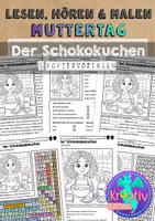 Vorschau - Arbeitsblätter - Lesen Hören und Malen Muttertag Der Schokoladenkuchen - Deckblatt