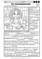 Vorschau - Arbeitsblätter - Lesen Hören und Malen Muttertag Der Schokoladenkuchen - Seite 3