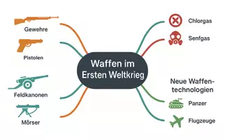 Vorschau - Arbeitsblätter - Lernposter + Arbeitsblätter zum Thema "Mit welchen Waffen wurde im ersten Weltkrieg gekämpft?" + Lösung & MP3 + Mindmap + Infografik - Seite 3