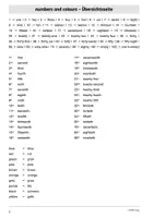 Vorschau - Arbeitsblätter - Wortschatz, numbers and colours - Seite 1