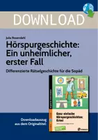 Vorschau - Arbeitsblätter - Hörspurgeschichte: Ein unheimlicher, erster Fall - Deckblatt