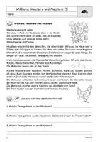 Vorschau - Arbeitsblätter - Wildtiere, Haustiere und Nutztiere - Seite 1