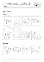 Vorschau - Arbeitsblätter - Wildtiere, Haustiere und Nutztiere - Seite 2