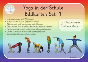 Vorschau - Bildkarten - Yoga in der Schule Bildkarten SET 1 - 20 Übungen Stuhlyoga - Seite 1