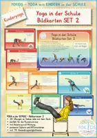 Vorschau - Bildkarten - Materialpaket | Yoga in der Schule Bildkarten SET 1+2 | 40 Übungen - Seite 1