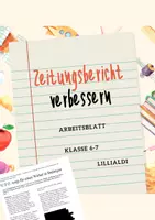 Vorschau - Arbeitsblätter - Fehlersuche: Zeitungsbericht verbessern - Deckblatt