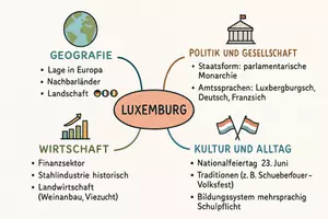 Vorschau - Arbeitsblätter - Lernposter + Arbeitsblätter zum Thema "Luxemburg" + Lösung & MP3 + Mindmap + Infografik - Seite 3