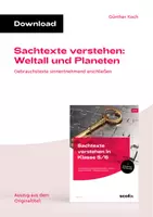 Vorschau - Arbeitsblätter - Sachtexte verstehen: Weltall und Planeten - Deckblatt