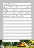 Vorschau - Unterrichtsreihen - Sommer Abschreibübung "Zelten im Garten" in Vereinfachter Ausgangsschrift (in 2 Schwierigkeitsstufen) - Seite 2