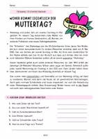 Vorschau - Arbeitsblätter - Textarbeit: Woher kommt eigentlich der Muttertag? - Seite 1