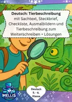 Vorschau - Mal- und Bastelvorlagen - Tierbeschreibung Klasse 5/6: Das Chamäleon - Deckblatt