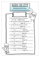 Vorschau - Arbeitsblätter - Simple Present "Who is it?" (Warm-up-Game) - Seite 1