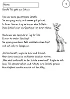 Vorschau - Arbeitsblätter - Leseband Lesetexte für Klasse 2 Giraffe Tilli - Seite 1