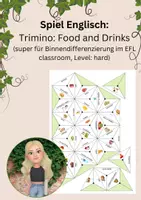 Vorschau - Spiele - Spiel Englisch: Trimino: Food and Drinks - Deckblatt