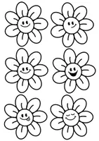 Vorschau - Mal- und Bastelvorlagen - Muttertag / Vatertag - Blumenstrauß lachende Blumen - Seite 3