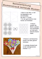 Vorschau - Mal- und Bastelvorlagen - Muttertag / Vatertag - Blumenstrauß lachende Blumen - Seite 1