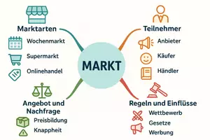 Vorschau - Arbeitsblätter - Lernposter + Arbeitsblätter zum Thema "Markt" (Lückentext, Hörverstehen) + Lösung & MP3 + Mindmap + Infografik - Seite 3