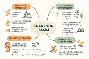 Vorschau - Arbeitsblätter - Lernposter + AB mit Fragen zum Thema "Franz von Assisi" + Lösungsblatt + Mindmap + Infografik - Seite 3