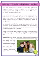 Vorschau - Arbeitsblätter - Media use by teenagers: reading comprehension and grammar (Englisch) - Seite 1