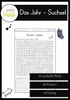 Vorschau - Spiele - Das Jahr - Suchsel ab Klasse 2 mit Lösung - Deckblatt