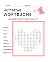 Vorschau - Spiele - Muttertag Wortsuche - Deckblatt