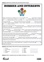 Aperçu - Feuilles d'exercices - HOBBIES AND INTERESTS – Use of English - Page 1