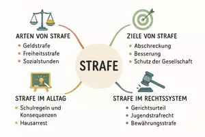 Vorschau - Arbeitsblätter - Lernposter + Arbeitsblätter zum Thema "Strafe" + Lösung & MP3 + Mindmap + Infografik - Seite 3