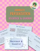 Vorschau - Präsentationen/Tafelbilder - Animierte Präsentation zu Rechteck und Quadrat - Deckblatt