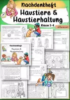 Vorschau - Unterrichtsreihen - Nachdenken über Haustiere Haustierhaltung Kl. 2 und 3 - Deckblatt