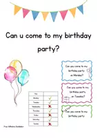 Vorschau - Interaktives Material - Can you come to my birthday party- dialogspiel - Deckblatt