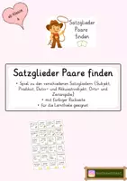 Vorschau - Spiele - Satzglieder Spiel: Paare finden - Deckblatt