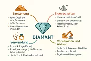 Vorschau - Arbeitsblätter - Lernposter + Arbeitsblätter zum Thema "Diamant" + Lösung & MP3 + Mindmap + Infografik - Seite 3