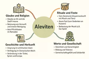 Vorschau - Arbeitsblätter - Lernposter + Arbeitsblatt "Sunniten, Schiiten und Aleviten" + interaktive Lösung & MP3 + Mindmap + Infografik - Seite 3