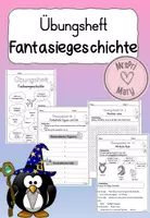 Vorschau - Arbeitsblätter - Fantasiegeschichte Übungsheft Klasse 3/4 – Kreatives Schreiben Grundschule Deutsch - Deckblatt
