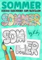 Vorschau - Arbeitsblätter - Sommer Doodle Steckbrief zum Ausfüllen & Ausmalen vor den Sommerferien - Deckblatt