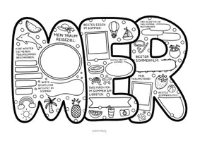 Vorschau - Arbeitsblätter - Sommer Doodle Steckbrief zum Ausfüllen & Ausmalen vor den Sommerferien - Seite 3